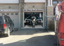 Эскиз 3D наклейка "Самолёт" на гаражные ворота. г.Воган. Онтарио. Канада. 2016 год.