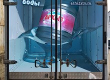 3D реклама доставки питьевой воды компании «Истоки Домбая». г.Ставрополь. 2020 год.