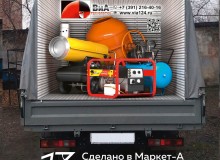 3D реклама строительного оборудования компании ООО «ВиА». Задний борт. г.Красноярск. 2020 год.