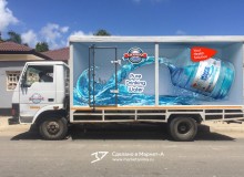 3D vehicle wrap design. 3D реклама воды на авто. Левый борт. г.Дар-эс-Салам. Танзания. 2021 год.